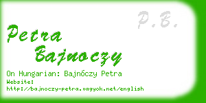 petra bajnoczy business card